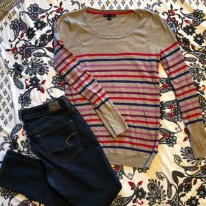 Gap, love sleeve, striped shirt.